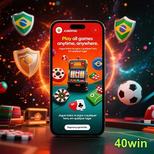Imagem promocional do aplicativo 40win no site 40win, apresentando funcionalidades e vantagens do app.
